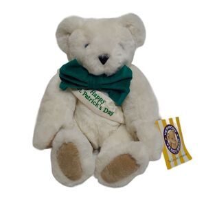 NEW Vintage Vermont Teddy Bear 15" classic posable white bear with blue‎ eyes